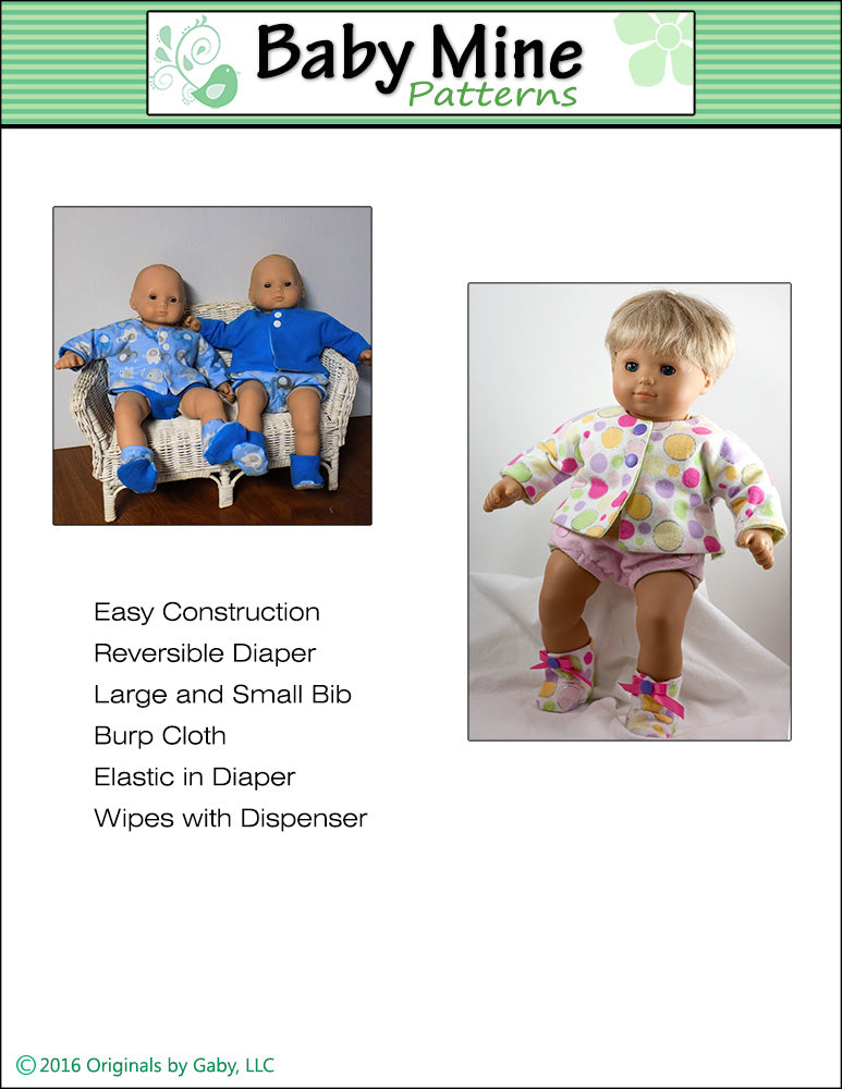 New Baby Basics 15" Baby Doll Clothes Pattern