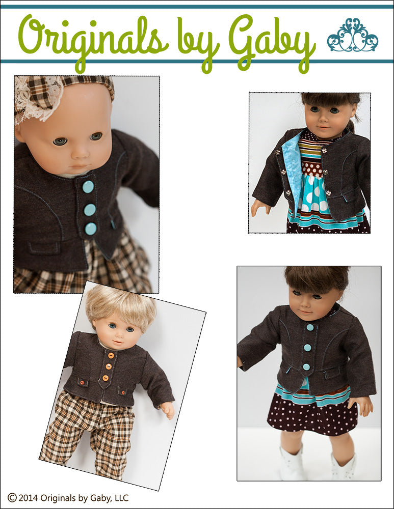 Snappy Little Jacket Bundle 15" and 18" Doll Clothes Pattern