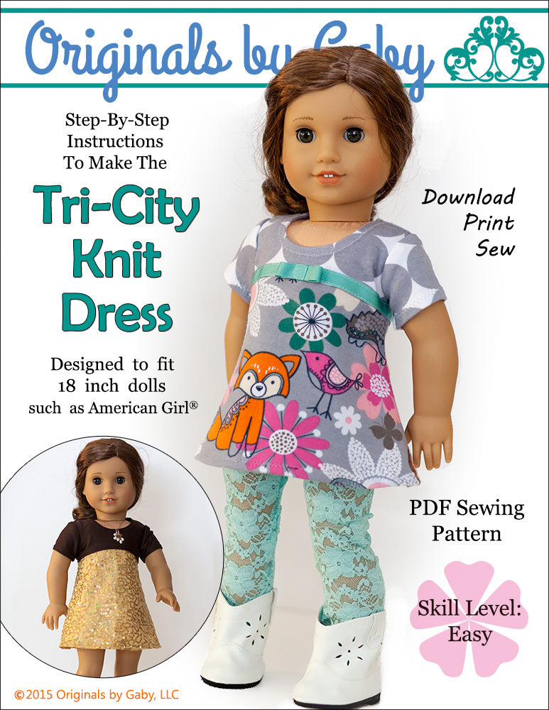 Tri-City Knit 18" Doll Clothes Pattern