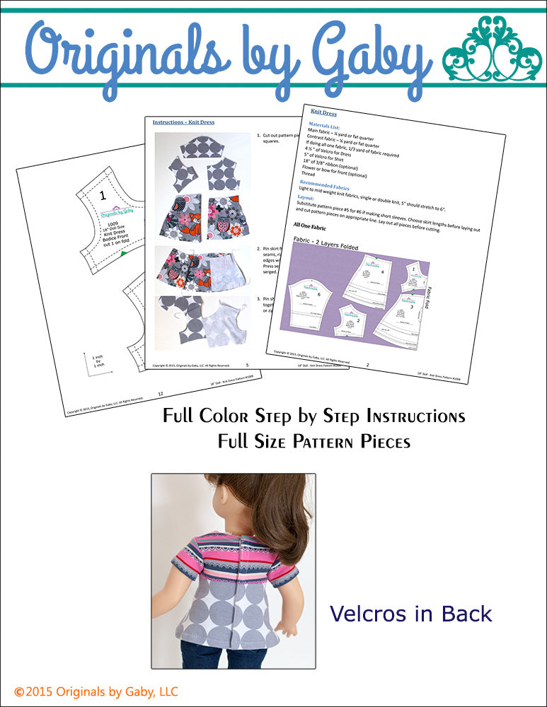 Tri-City Knit 18" Doll Clothes Pattern