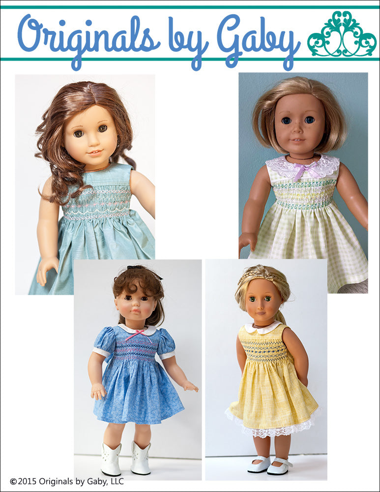 Smocked Dress 18" Doll Clothes Pattern