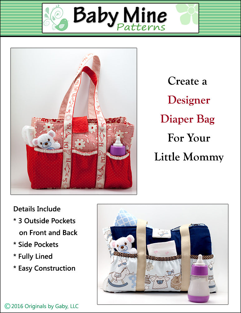 Dolly Diaper Bag 15" Baby Doll Accessory Pattern