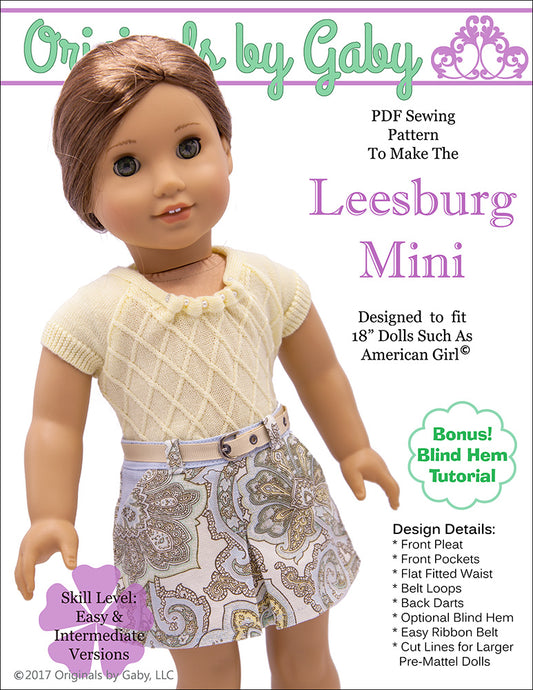 Leesburg Mini Skirt 18" Doll Clothes