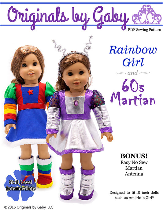 60s Martian & Rainbow Girl 18" Doll Clothes