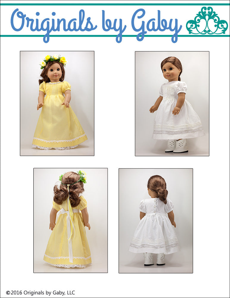 Pintucks and Lace 18" Doll Clothes Pattern