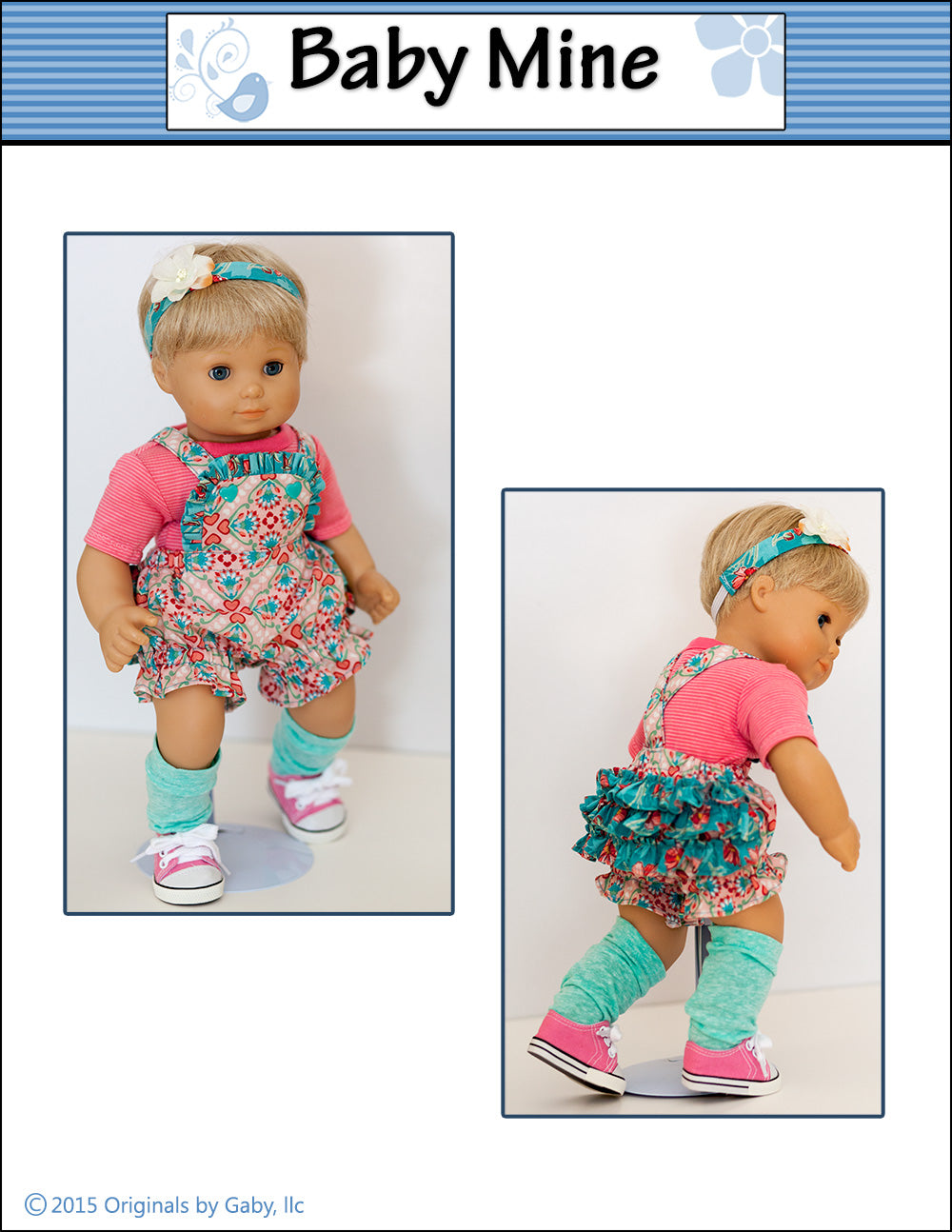 Ruffle Romper and Bloomers 15" Baby Doll Clothes Pattern