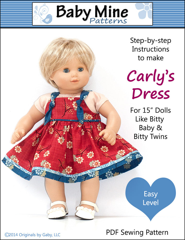 Carly's Dress 15" Baby Doll Clothes Pattern