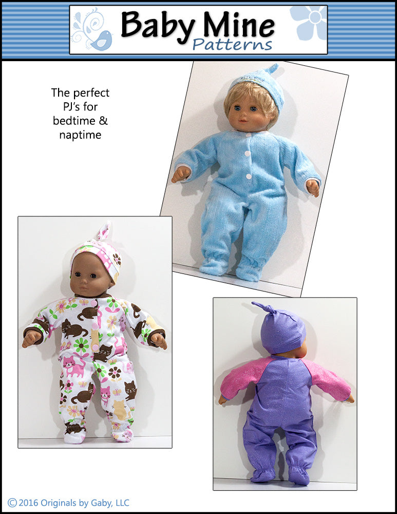 Simply Sweet Sleeper and Cap 15" Baby Doll Clothes Pattern