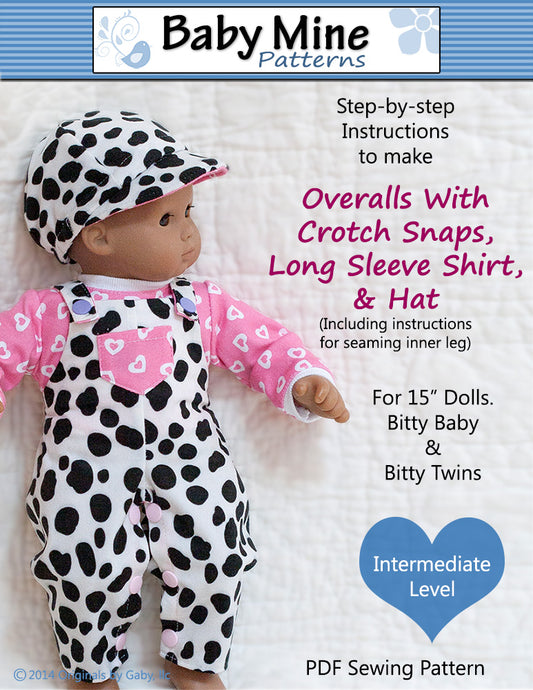 Overalls Bundle 15" Baby Doll Clothes Pattern