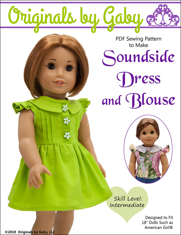 Soundside Dress and Blouse 18" Doll Clothes