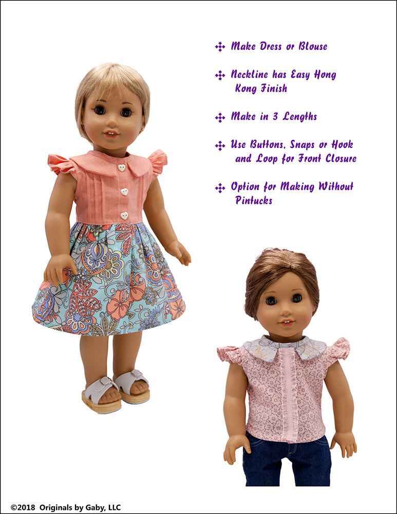 Soundside Dress and Blouse 18" Doll Clothes