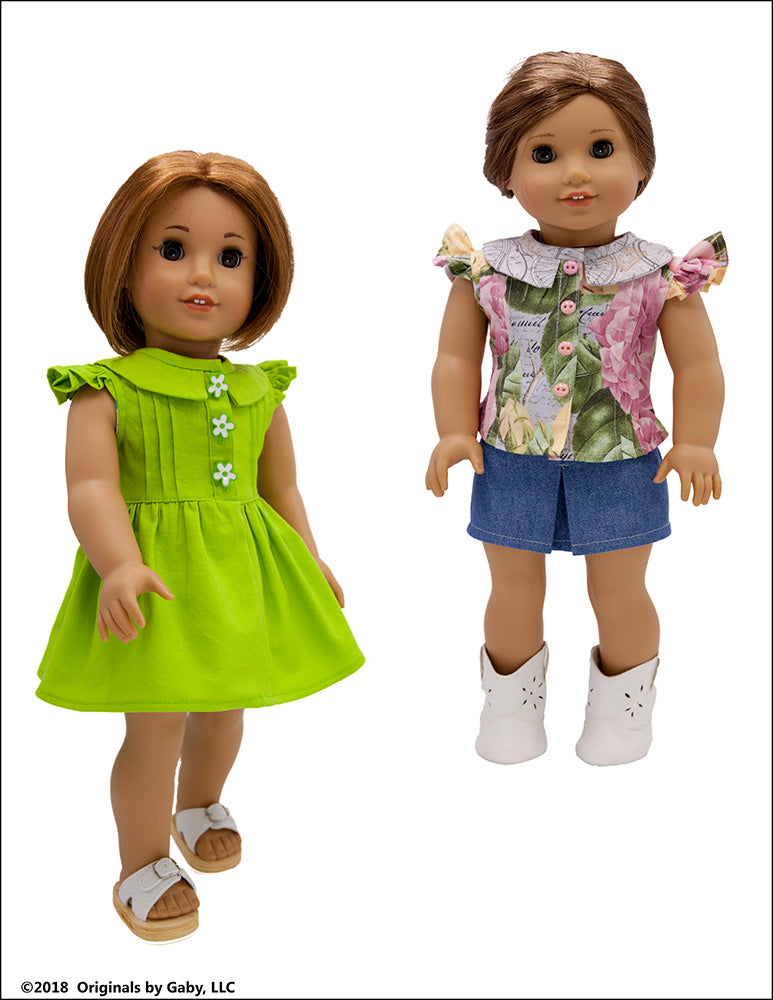 Soundside Dress and Blouse 18" Doll Clothes