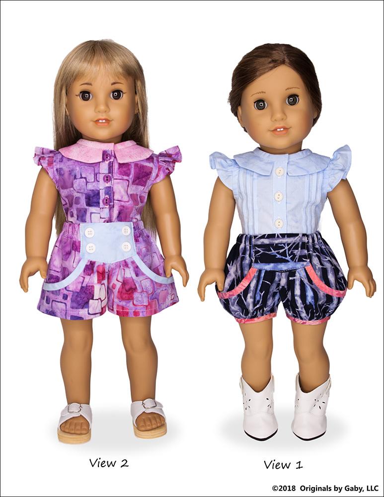 Bubble Shorts and Culottes 18" Doll Clothes Pattern