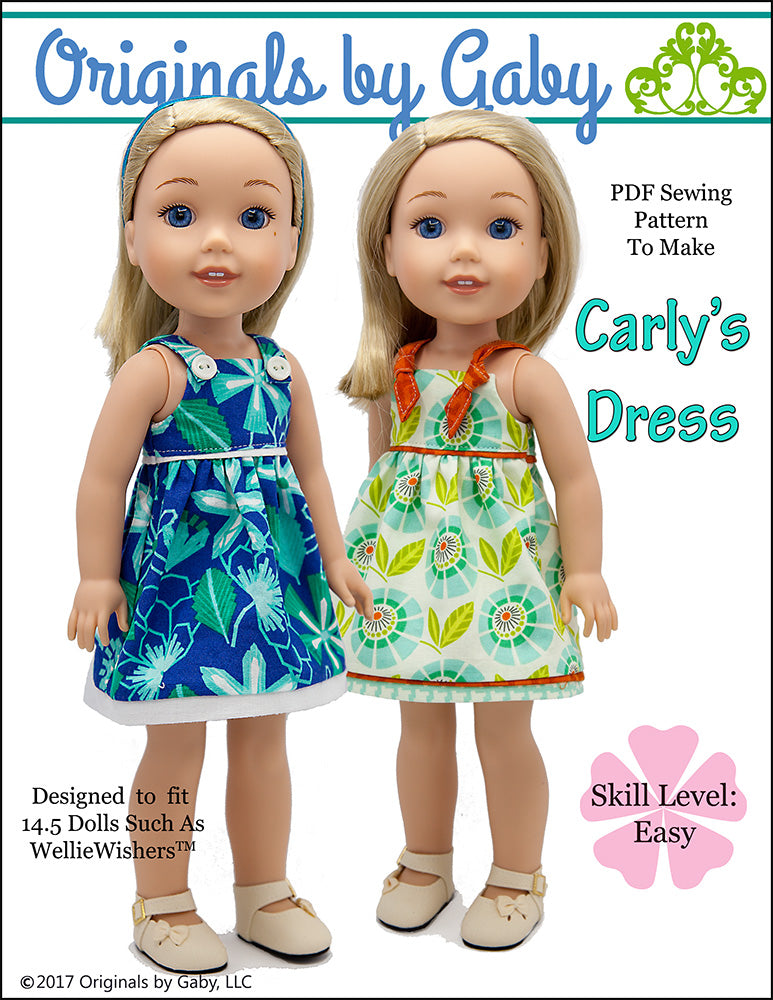 Carly's Dress 14.5" Doll Clothes Pattern